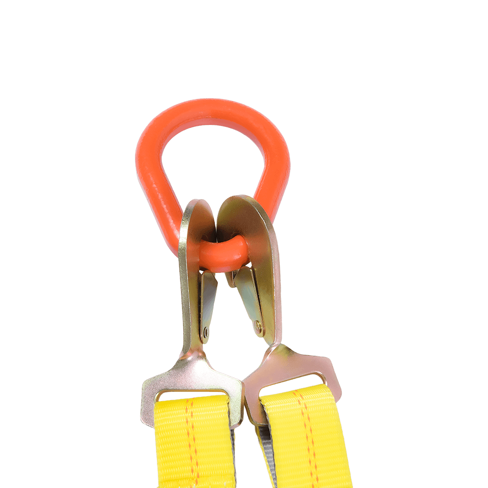 Ratcheting J-Hook Ceangail-Síos Dearadh V-Strap Hook Ilphointí RTJ le haghaidh Úsáid Trucail Tarraingthe
