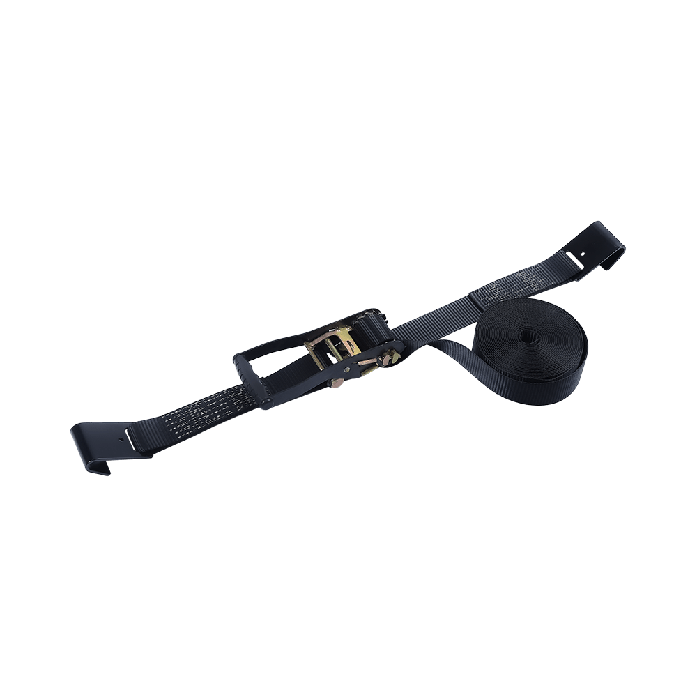 2' leictreafóiréis dubh Ratchet Buckle Strap le Crúcaí Maol
