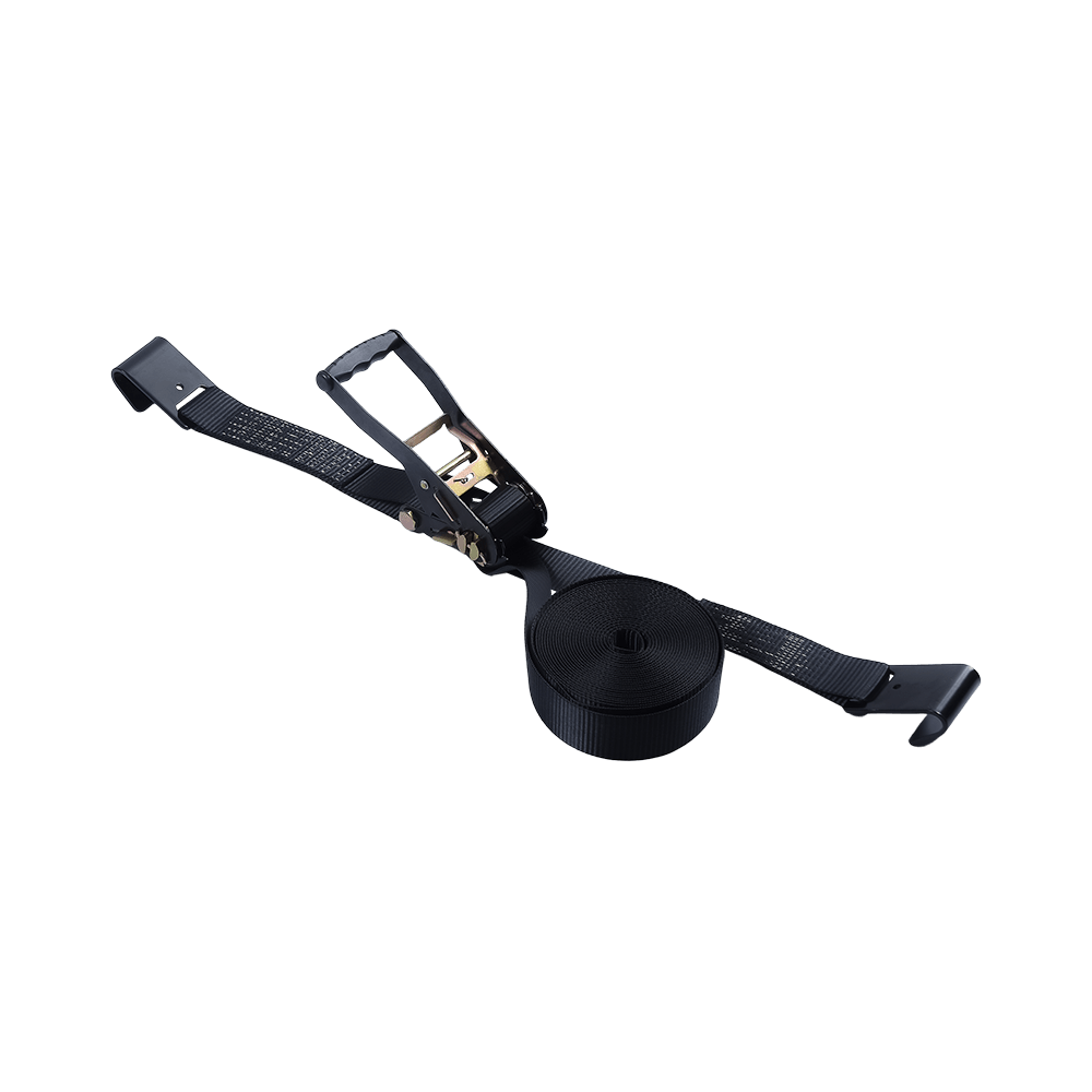 2' leictreafóiréis dubh Ratchet Buckle Strap le Crúcaí Maol