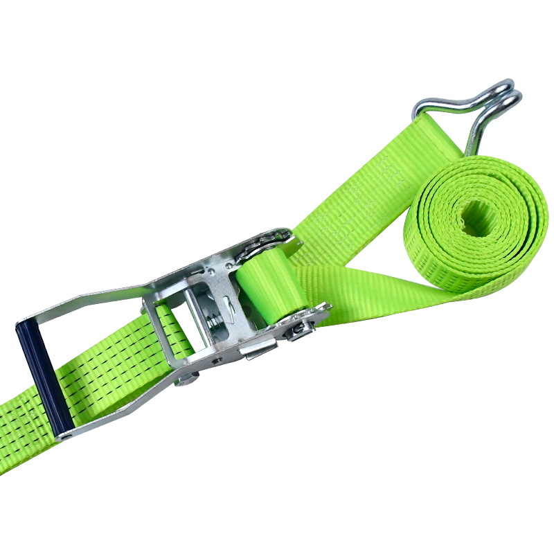 Strap Ratchet Láimhseála Plaisteacha Sinc Bán 50mm 5000kg le Hooks Claw