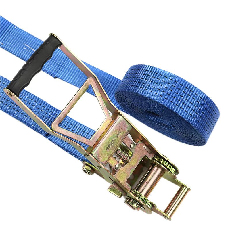 Strapaí Ratchet Láimhseála Fada 50mm 5t Gear-Tiomána Droim ar ais-Gníomh