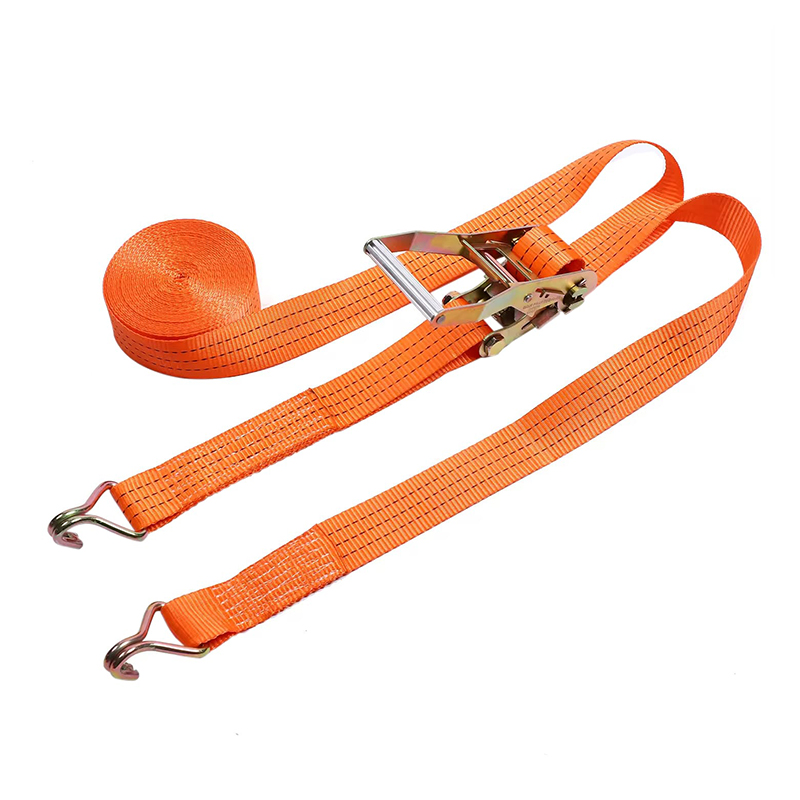 38mm Dathóir Sinc Caighdeánach Láimhseáil Ratchet Lasta Lashing Strap