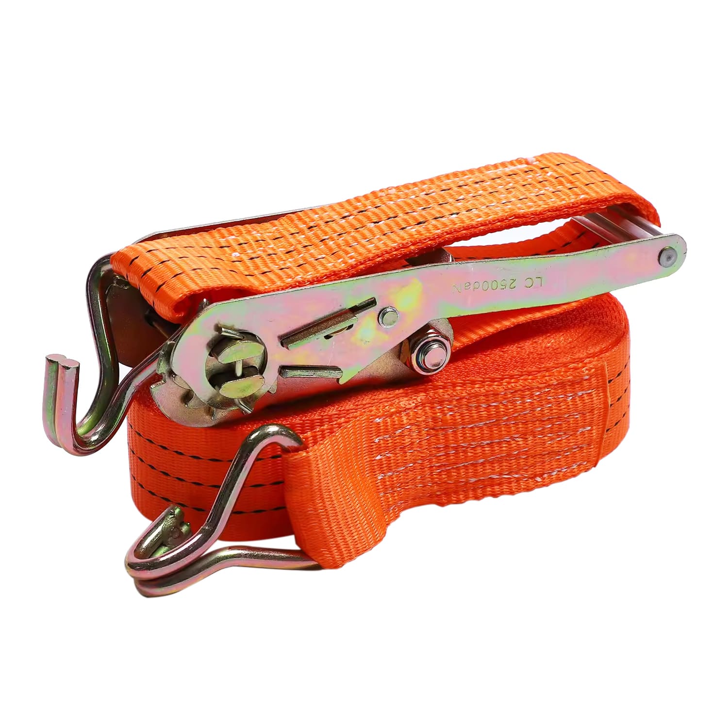 38mm Dathóir Sinc Caighdeánach Láimhseáil Ratchet Lasta Lashing Strap