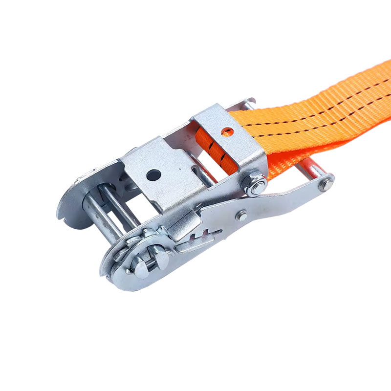 Láimhseáil Bán Sinc Gearr Cruach 2T Ratchet Strap U hook Deartha le haghaidh Iompar Cargo Truck Flatbed