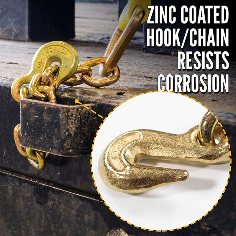 Strap Ceangail Síos 3'' X 30' Ratchet Le Eisínteachtaí Slabhra