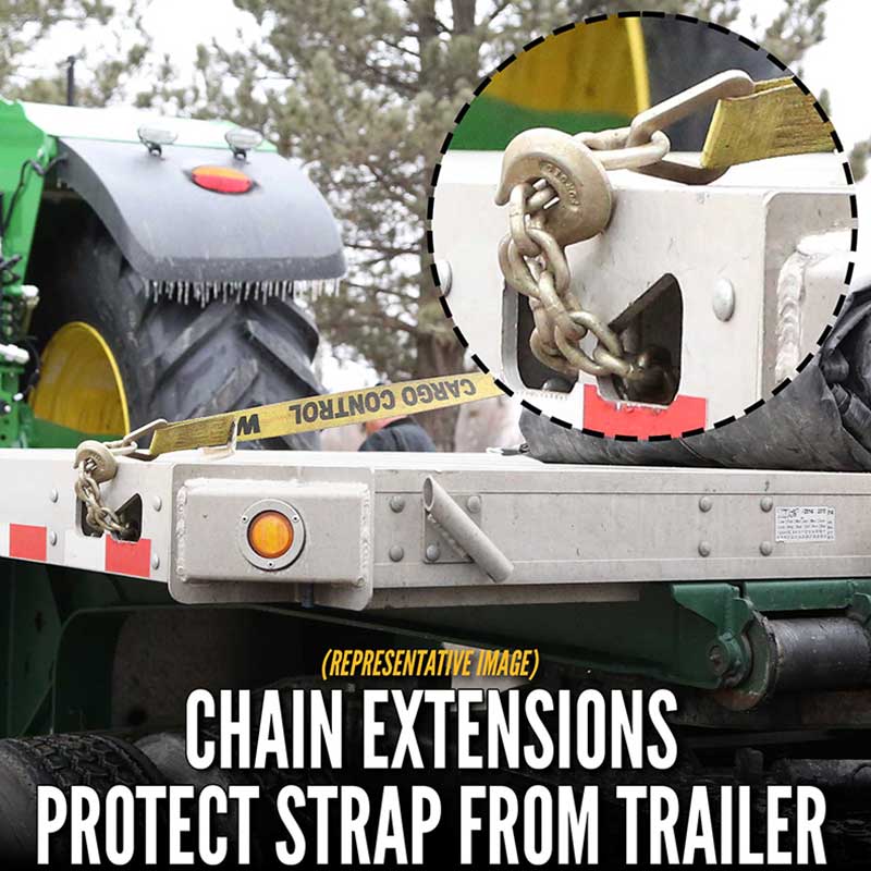 Strap Ceangail Síos 3'' X 30' Ratchet Le Eisínteachtaí Slabhra