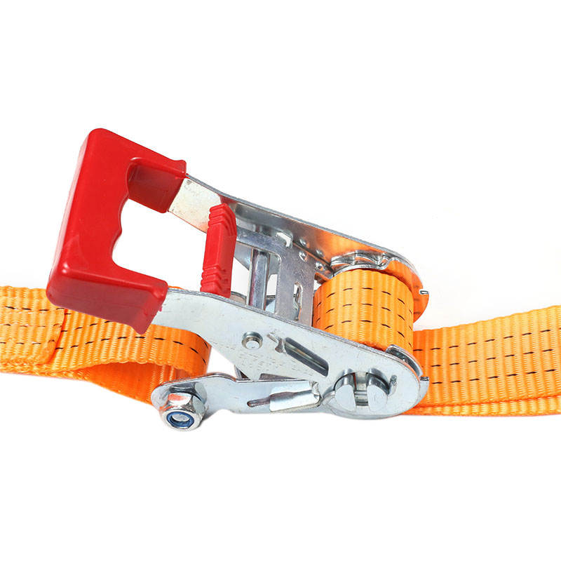 38mm Dathóir Sinc Caighdeánach Láimhseáil Ratchet Lasta Lashing Strap