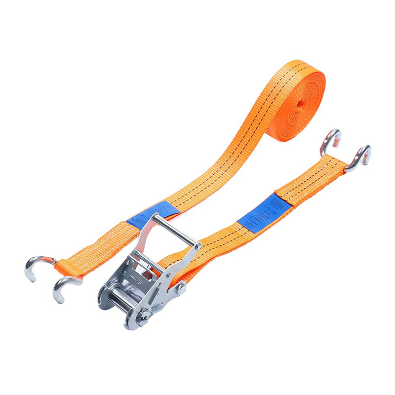 Láimhseáil Bán Sinc Gearr Cruach 2T Ratchet Strap U hook Deartha le haghaidh Iompar Cargo Truck Flatbed