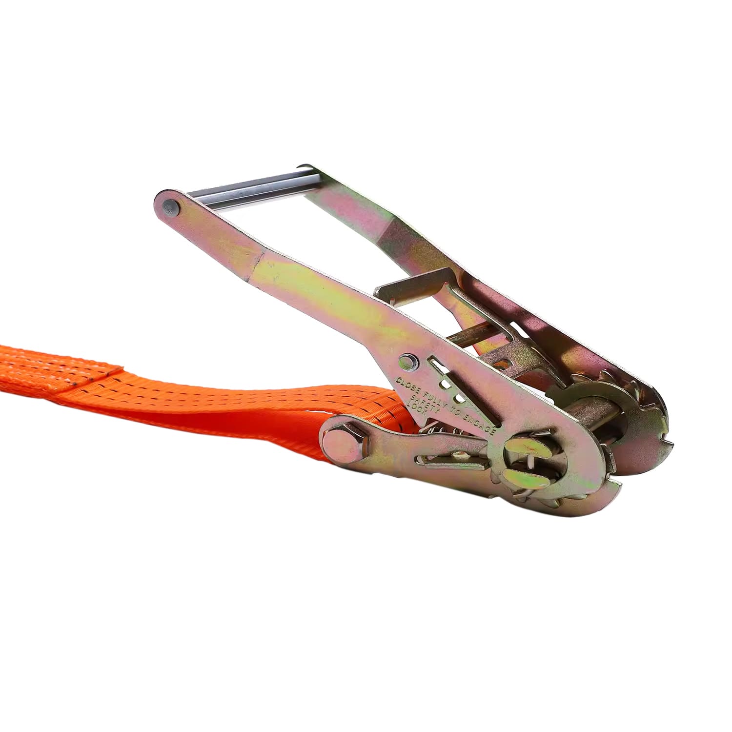 38mm Dathóir Sinc Caighdeánach Láimhseáil Ratchet Lasta Lashing Strap