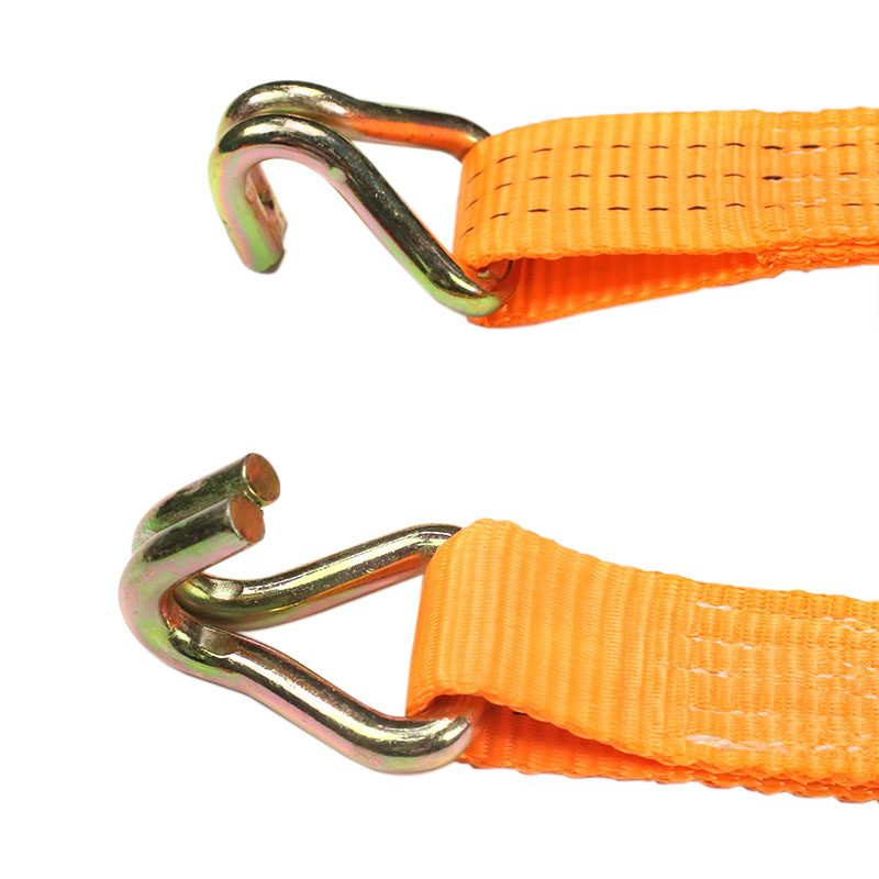 38mm Dathóir Sinc Caighdeánach Láimhseáil Ratchet Lasta Lashing Strap