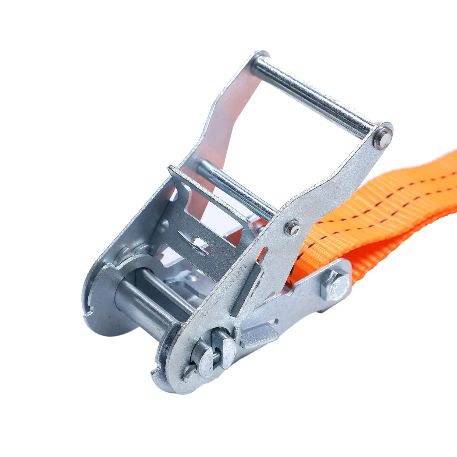 Láimhseáil Bán Sinc Gearr Cruach 2T Ratchet Strap U hook Deartha le haghaidh Iompar Cargo Truck Flatbed