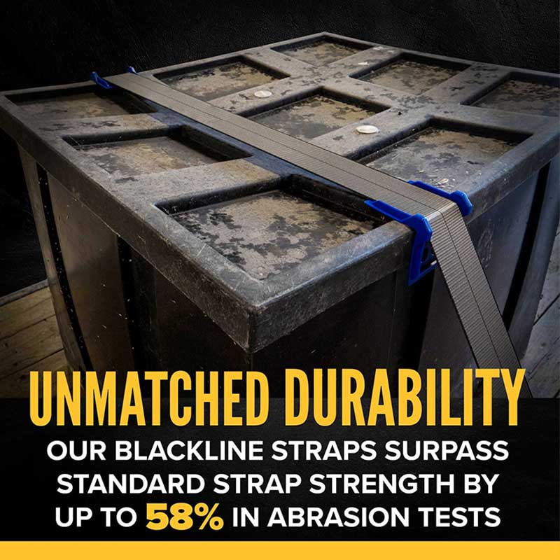 Líne Dubh 2' X 30' Strap Ratchet Thionscal Trom le Síneadh Slabhra