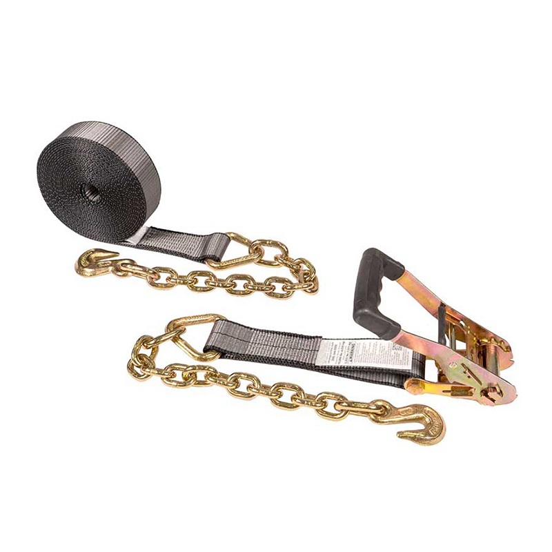 Líne Dubh 2' X 30' Strap Ratchet Thionscal Trom le Síneadh Slabhra