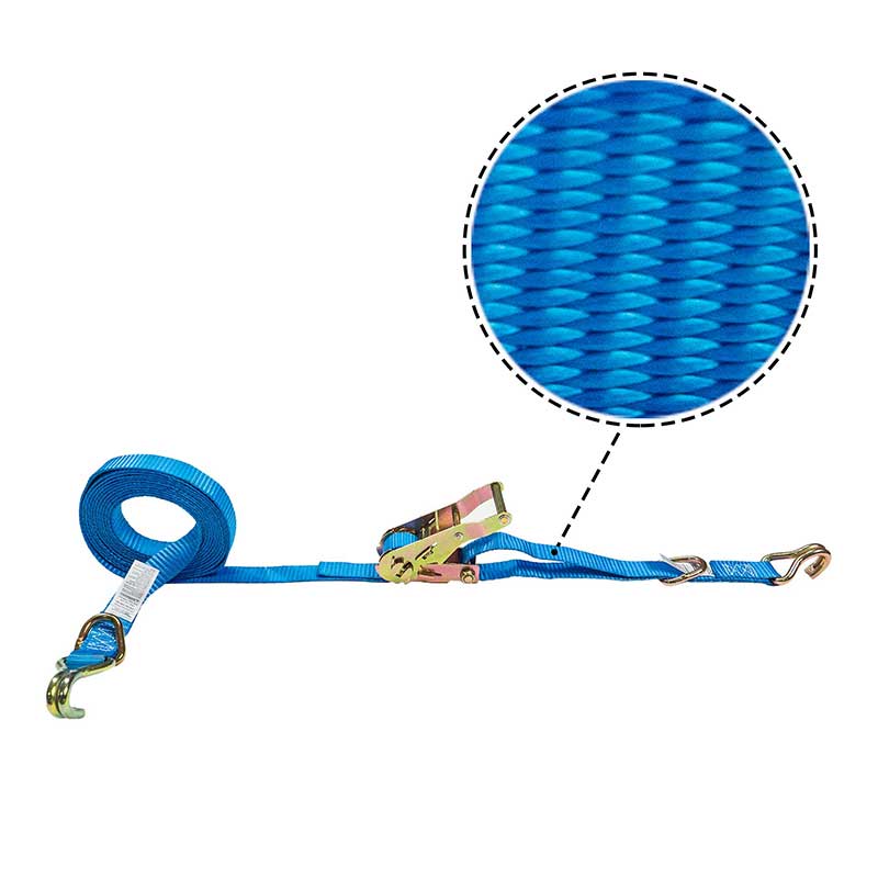 Lógó Saincheaptha 1'' X 15' Ratchet Strap le J-Hook Agus D-Ring