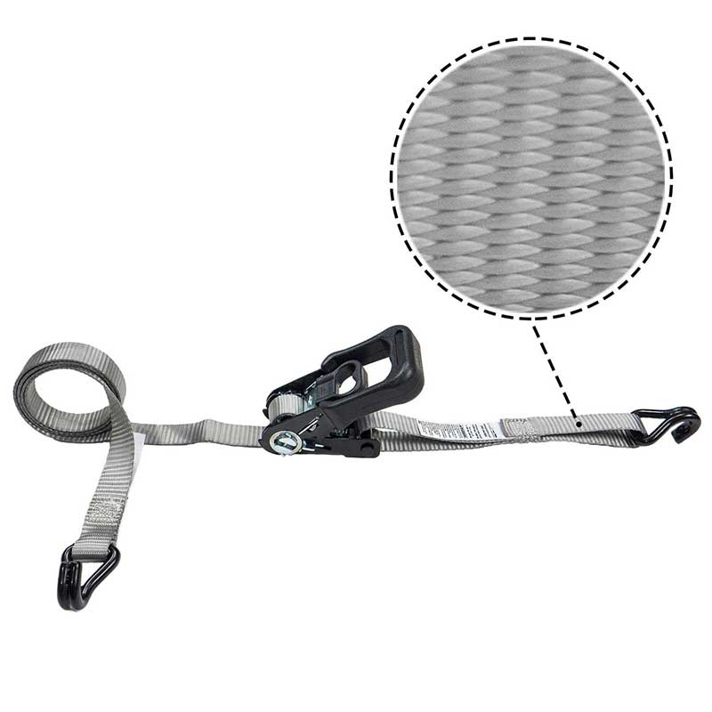 Strap Ratchet Láimh Brataithe Rubair 1'' X 15' le Hooks Sreang Brataithe Vinyl