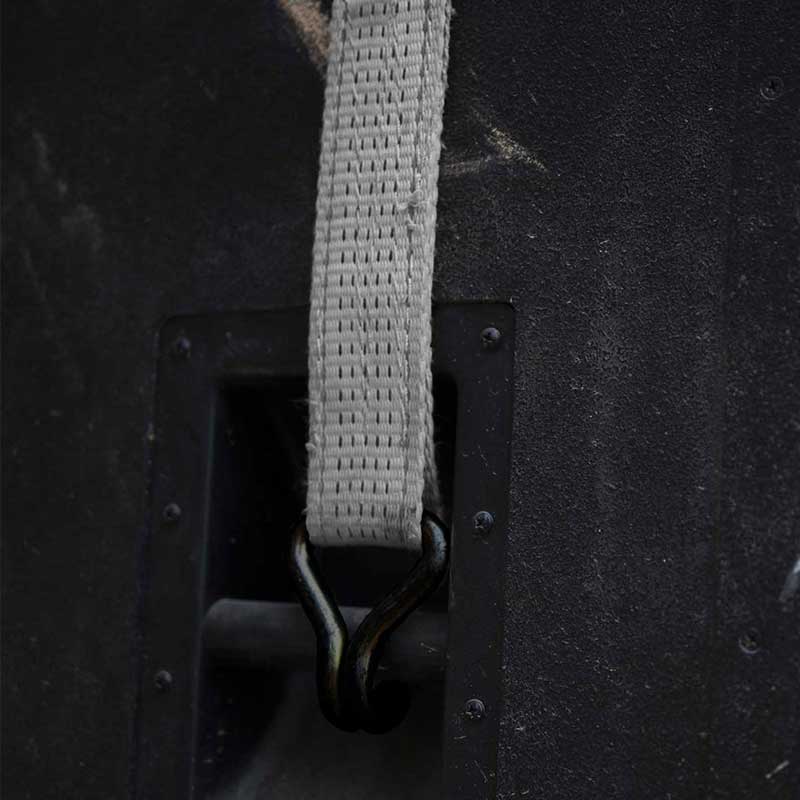 Strap Ratchet Láimh Brataithe Rubair 1'' X 15' le Hooks Sreang Brataithe Vinyl
