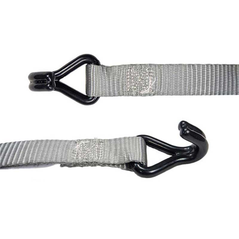 Strap Ratchet Láimh Brataithe Rubair 1'' X 15' le Hooks Sreang Brataithe Vinyl