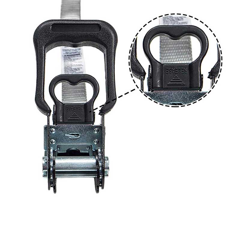 Strap Ratchet Láimh Brataithe Rubair 1'' X 15' le Hooks Sreang Brataithe Vinyl