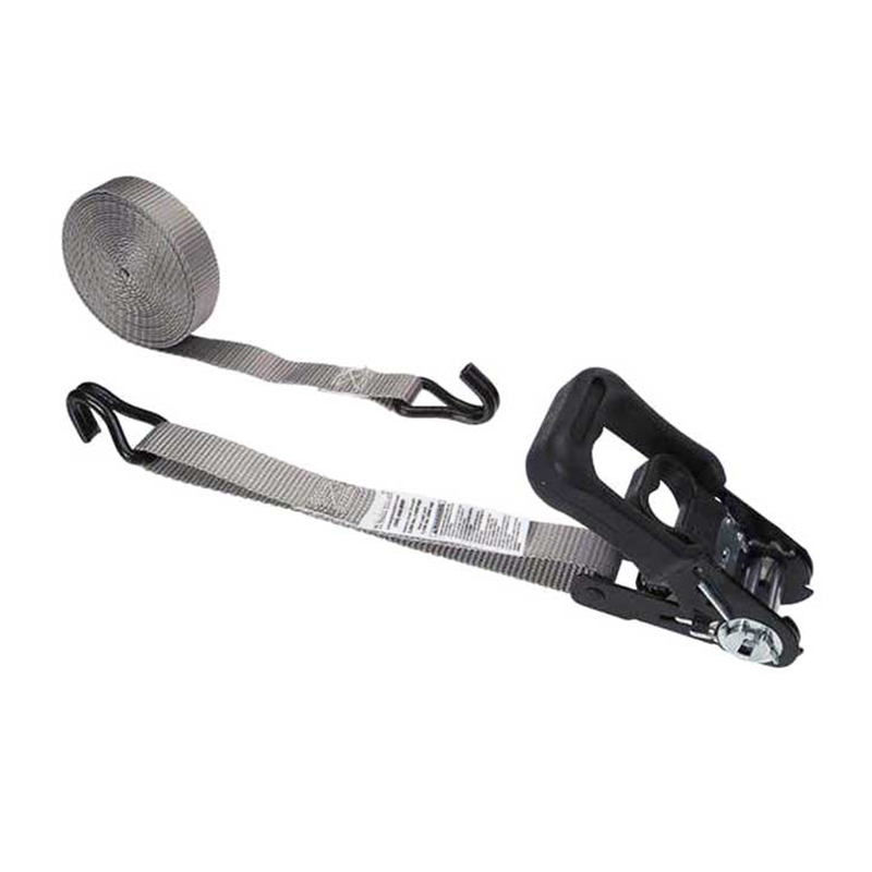 Strap Ratchet Láimh Brataithe Rubair 1'' X 15' le Hooks Sreang Brataithe Vinyl