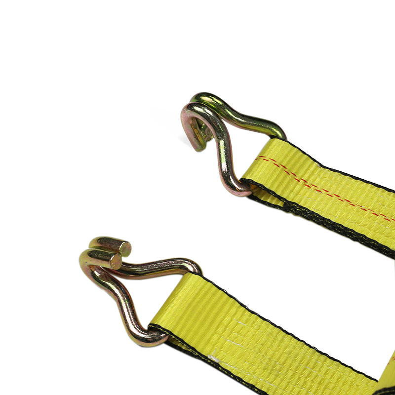 Strap Ratchet Leantóir Imeall Dubh CRUA 2 orlach le Hooks Twist