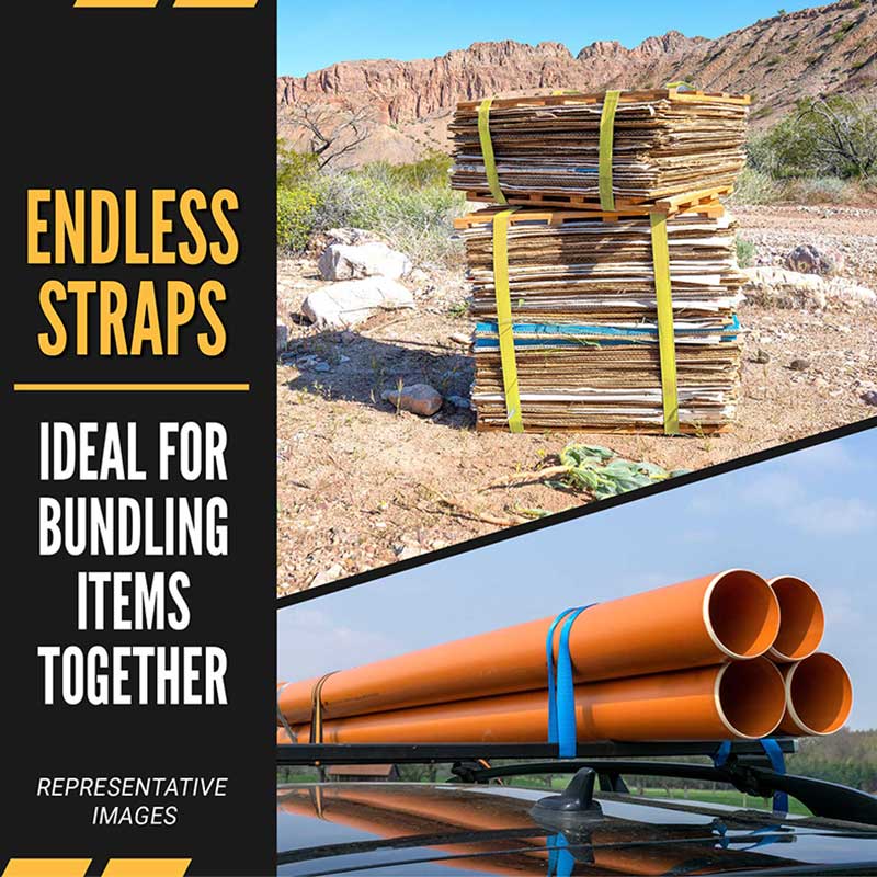An Fórsa 2 X 10' Strap Ratchet Gan Deireadh Buí