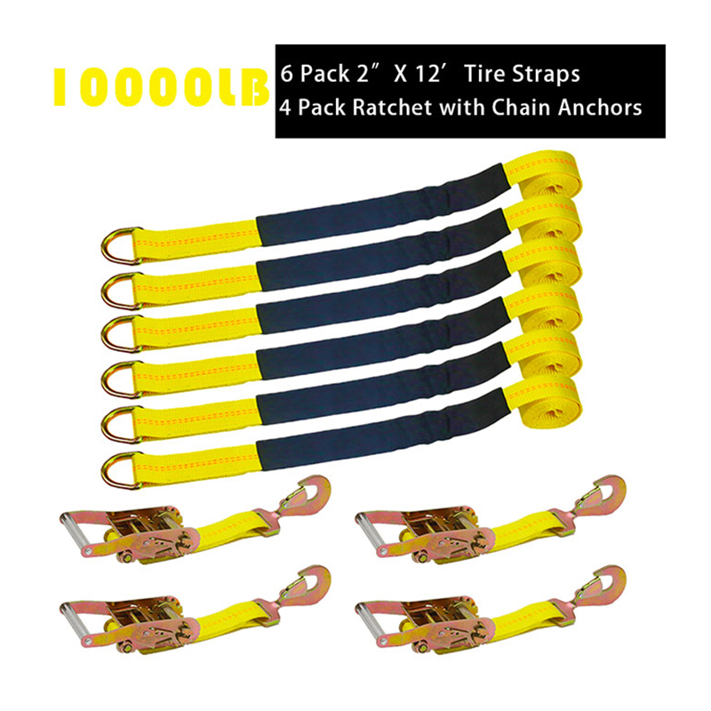 Strap an Roth Tíre Síos Strapaí Acastóra 10,000 lbs