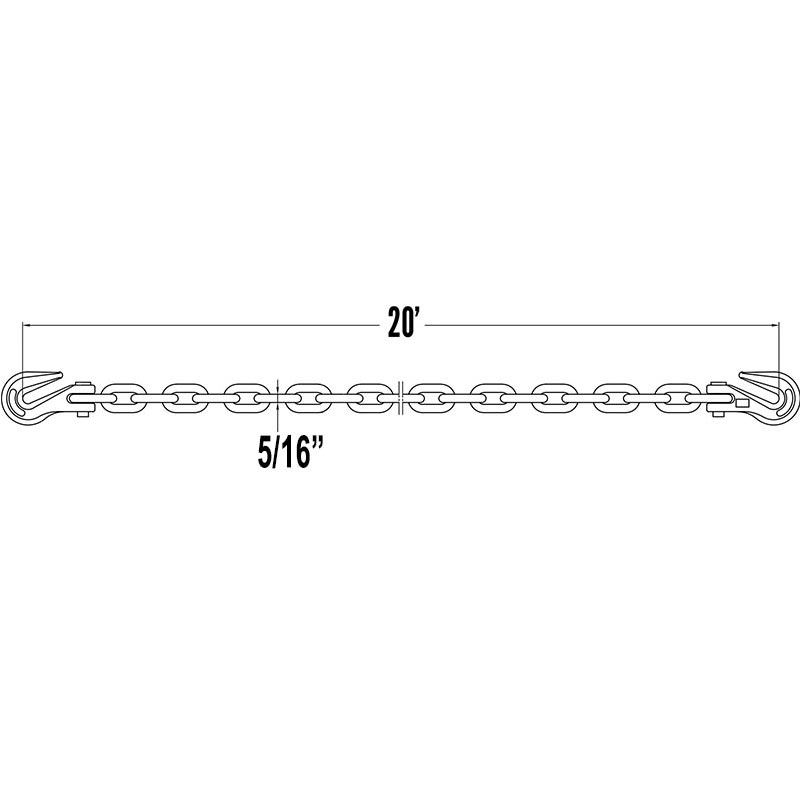 An Tionól Slabhra 516 Ceangail Dúin W Clevis Grab Hooks - Grád 80